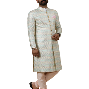Traditional Ivory Sequin Embroidered Sherwani | Father Son Combo | Perfect Groom Wear Achkan | Jaipurio